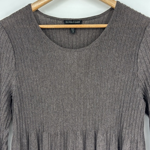 Eileen Fisher Wool Scoop Neck Dress Women’s Size Large in Gray / Brown Taupe EUC - Picture 3 of 9